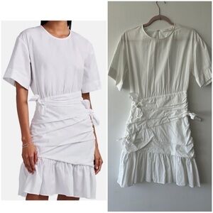 LN 🔥 A.L.C. Cassian Crewneck Short Sleeve Poplin Tie Mini-Dress Size 4